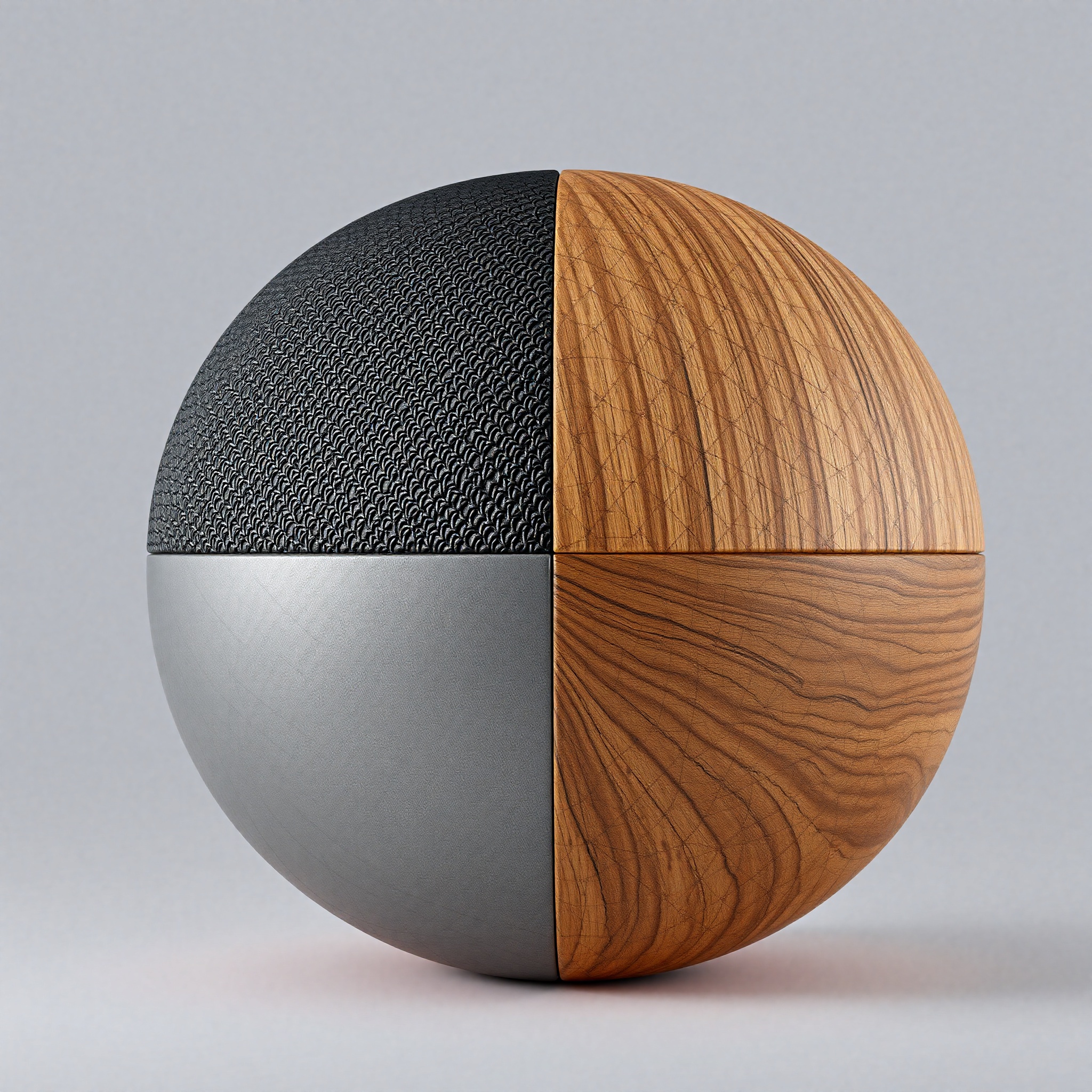 Esfera 3D con diferentes materiales y texturas aplicadas